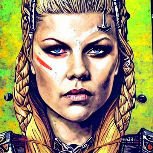 Prompt: Lagertha from the TV series Vikings by Sandra Chevrier