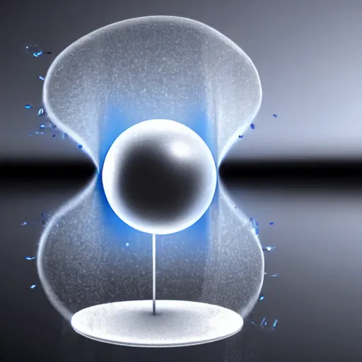 Prompt: Room-temperature superconductor floating in midair, metallic carbon orb floating
