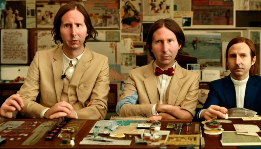 Image similar to the two complementary forces that make up all aspects and phenomena of life, by Wes Anderson,