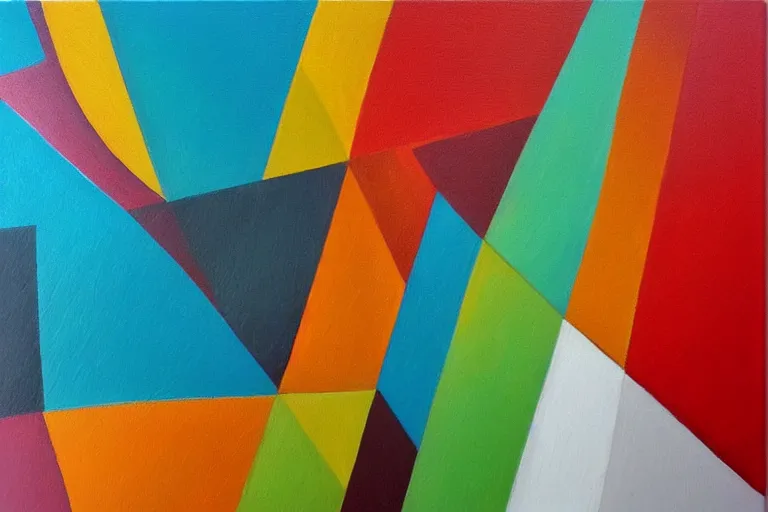 Image similar to abstract geometric oil painting with sharp crisp lines