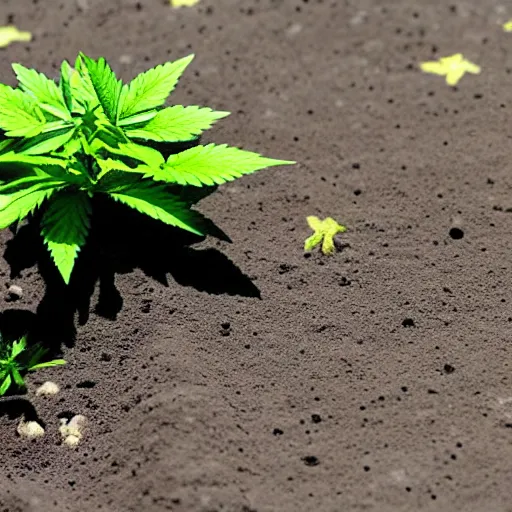 Image similar to weed plants growing on the moon