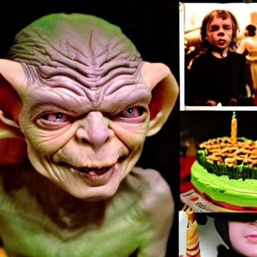 Prompt: smeagol birthday party photos