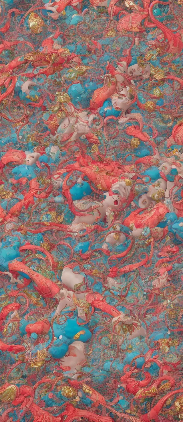 Image similar to by james jean, high quality masterpiece painted, detailed patterned background, 4 k, trending on artstation, octane render,