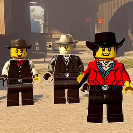 Image similar to Red Dead Redemption 2 in Lego