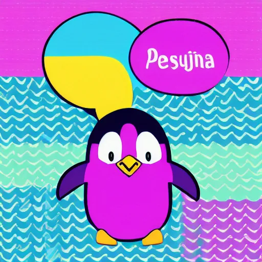 Image similar to a cute penguin flat vector graphic pastel palette