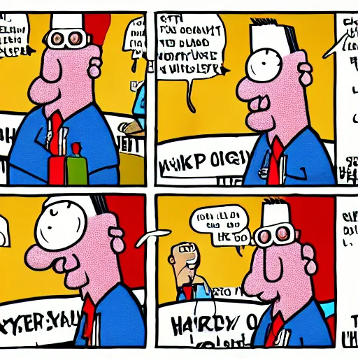 Image similar to hyper realistic dilbert, high quality, high resolution