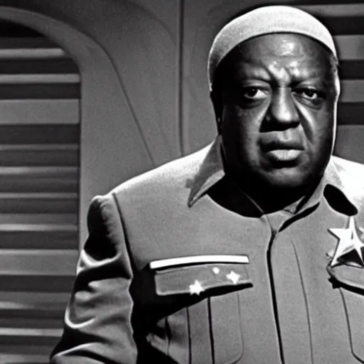 Image similar to A still of Idi Amin in Star Trek