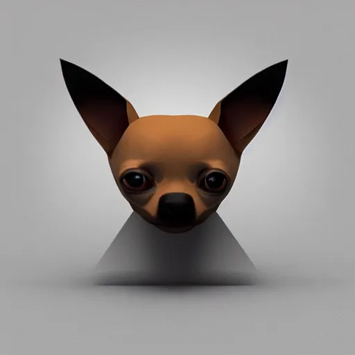 Image similar to Low Poly 3D render chihuahua, digital art, trending on artstation