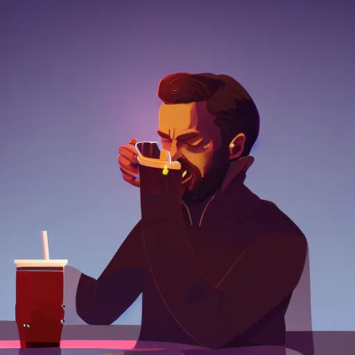 Prompt: a king drinking a cup of tea by beeple, trending on artstation, 8 k, highly detailed, digital painting