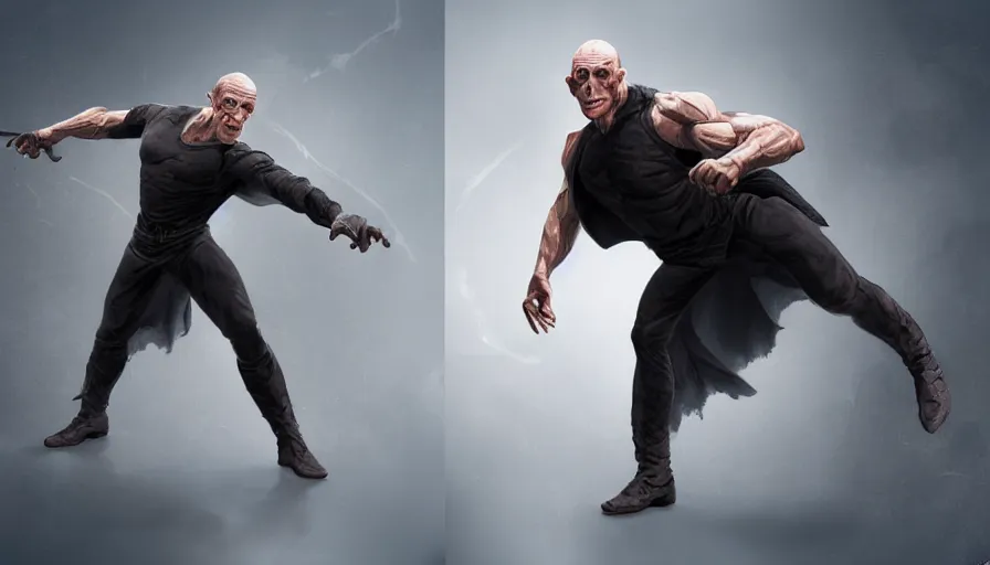 Prompt: Jean-Claude Van Damme is Voldemort, hyperdetailed, artstation, cgsociety, 8k