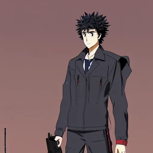 Image similar to spike spiegel wearing techwear, anime