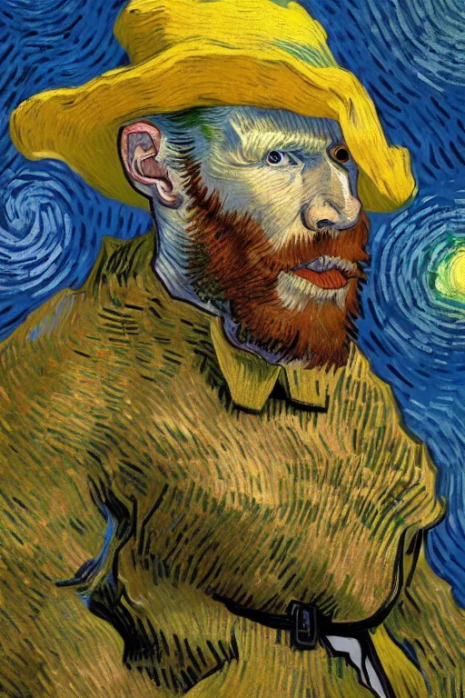 Image similar to vincent van gogh Wearing hippo costume, zx spectrum color palette, anatomy, only two hands, highly detailed, digital painting, artstation, concept art, smooth, sharp focus, illustration, Unreal Engine 5, 8K, art by art by artgerm and greg rutkowski and edgar maxence