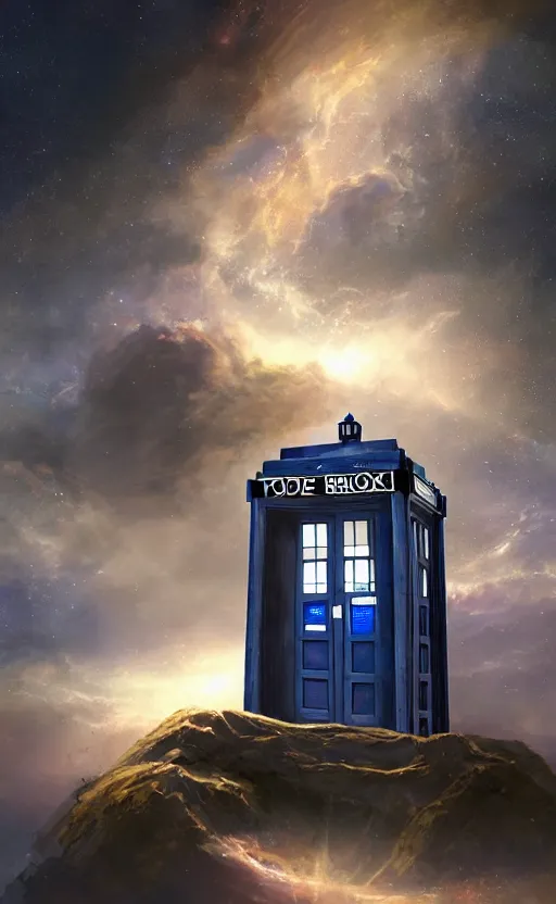 Image similar to a portrait of a tardis, in space, dynamic lighting, photorealistic fantasy concept art, trending on art station, stunning visuals, creative, cinematic, ultra detailed