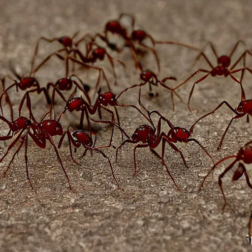 Prompt: realistic ants wearing rubber pants in france, detailed, photograph, 8 k,