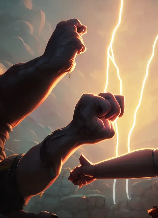 Prompt: highly detailed portrait of barbarians fist bumping in front of swords, lightning in background, video game cover art,, unreal engine, fantasy art by greg rutkowski, loish, rhads, makoto shinkai and lois van baarle, ilya kuvshinov, rossdraws, tom bagshaw, global illumination, radiant light, detailed and intricate environment