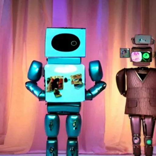 Prompt: film still the wacky robot romantic comedy 'Robot Romance' (2012)