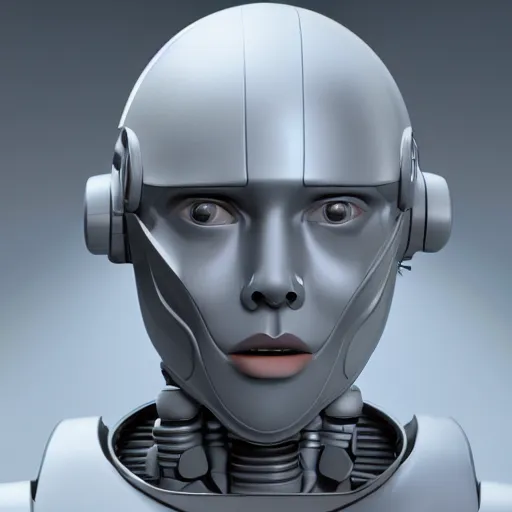 Image similar to an amazing robot-helmet, robotic head-bust portrait, of a sci-fi, human robot hybrid with weaponized systems built into the 3d helmet, cgi, zbrush, blender, octane render