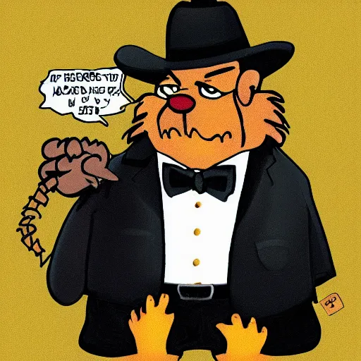 Image similar to Garfield as a mob boss