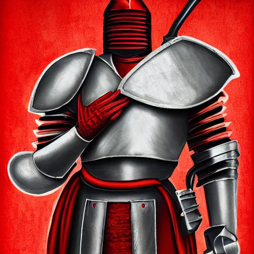 Prompt: red medieval knight, style of hydro74, detailed, 4k