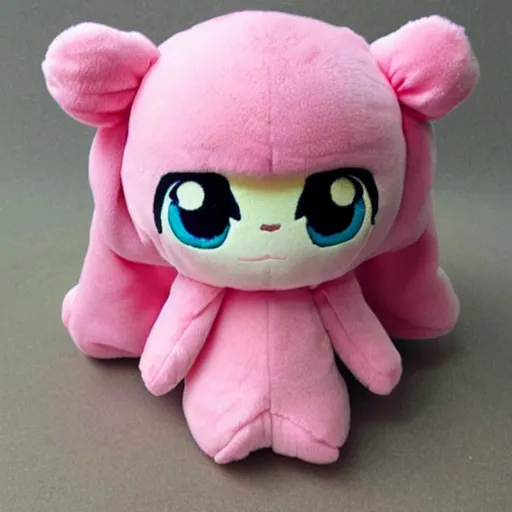 Image similar to cute fumo plush toy of a cute girl on the verge of a nervous breakdown