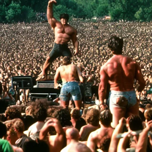 Image similar to hulk performing at woodstock