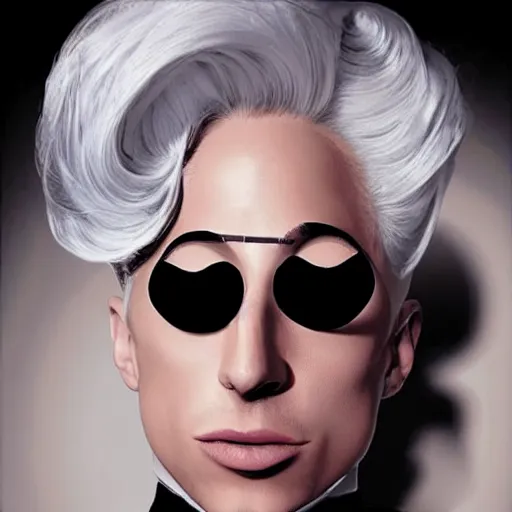 Prompt: portrait of gentleman gaga, the male version of lady gaga.