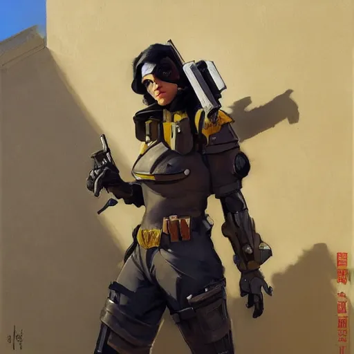 Image similar to greg manchess portrait painting of partially armored banksy as overwatch character, medium shot, asymmetrical, profile picture, organic painting, sunny day, matte painting, bold shapes, hard edges, street art, trending on artstation, by huang guangjian, gil elvgren, ruan jia, randy vargas, greg rutkowski