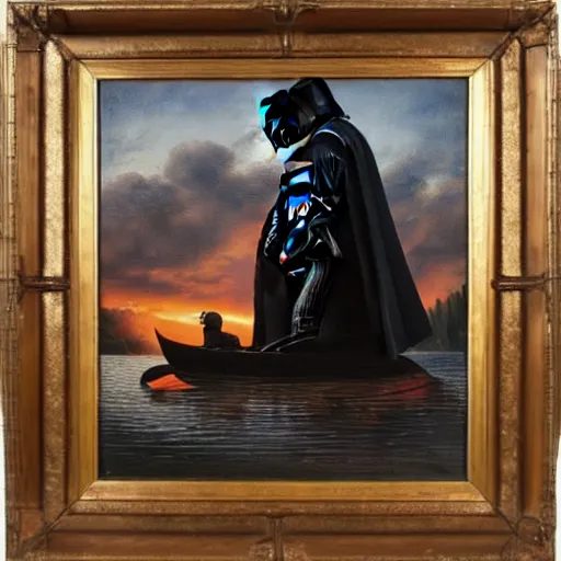 dutch master style oil painting of darth vader and Stable Diffusion