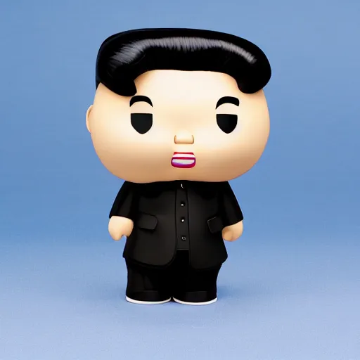 Prompt: Kim Jong Un bobble head, collectible vinyl figurine, KAWS, bearbrick, Funko pop,