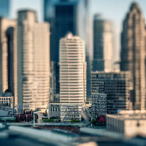 Image similar to Cityscape, Tilt-shift, Sharp Focus, wide shot, Clay