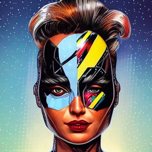 Prompt: portrait of a female android, by Sandra Chevrier and MARVEL comics