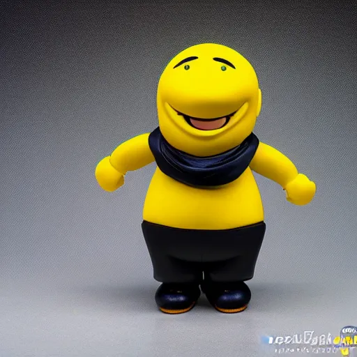 Image similar to korosensei from ansatsu kyoushitsu, actionfigure, product shoot, studio lighting