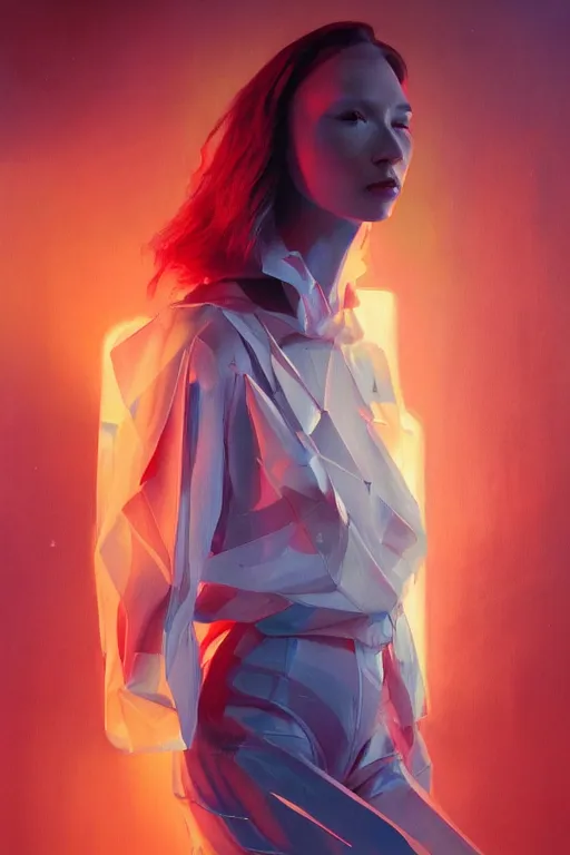 Prompt: 3 d, sci - fi, morning, happy fashion model face, sun, cinematic, lightning, clouds, vogue cover style, stanley kubrick, light red and orange mood, realistic painting, intricate oil painting, high detail, figurative art, multiple exposure, poster art, 3 d, by tooth wu and wlop and beeple and greg rutkowski