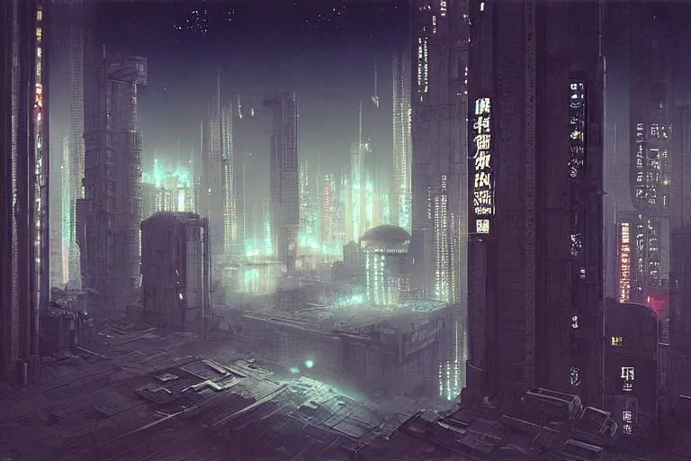 Image similar to a scifi illustration, Night City on Coruscant by zhang kechun