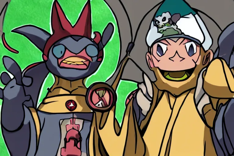 Prompt: goblin pope, pokemon style