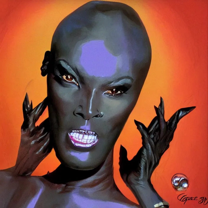 Image similar to grace jones as a fairy, hd, concept art, digital painting, by james gurney