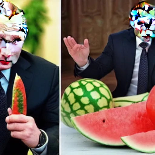 Prompt: vladimir putin eating watermelonn