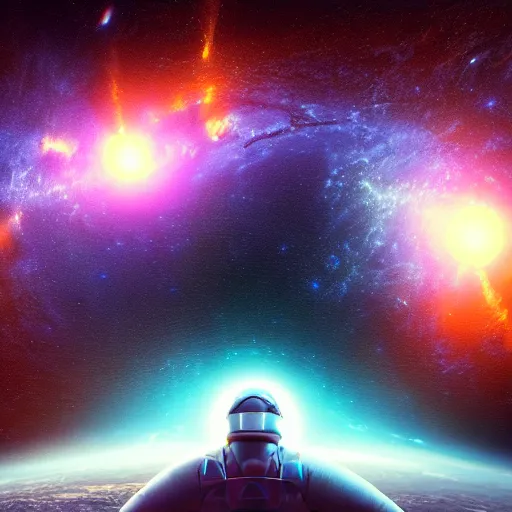 Image similar to glowing glorious 3D black hole in movie, intergalactic, space theme, galaxy colored, hyperdetailed, digital painting, trending on Artstation, cel-shading style, CG society, hyperdetailed, digital painting, hypermaximalist, golden ratio, volumetric, octane render, weta digital, micro details, 3d sculpture