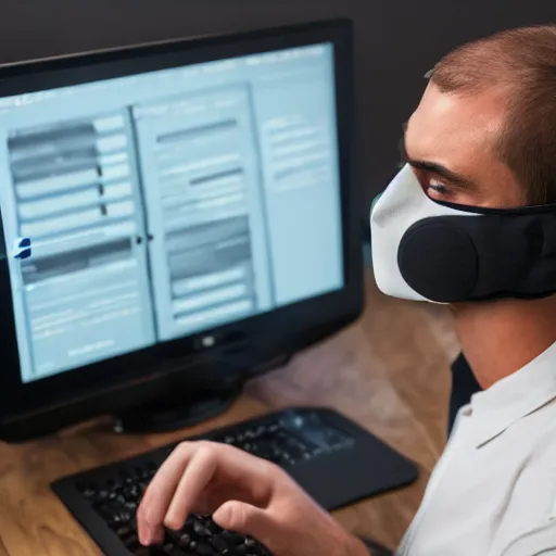 Image similar to picture of man wearing guy faux mask hacking a computer