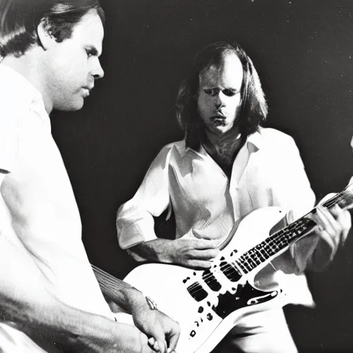 Prompt: jan hammer in a nightclub in florida playing guitar