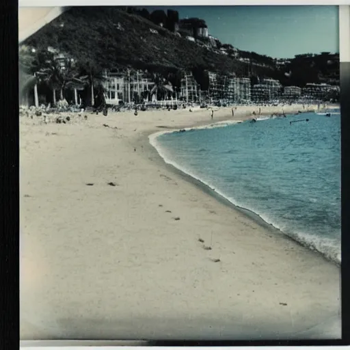 Image similar to an old polaroid photo of the cannes beach