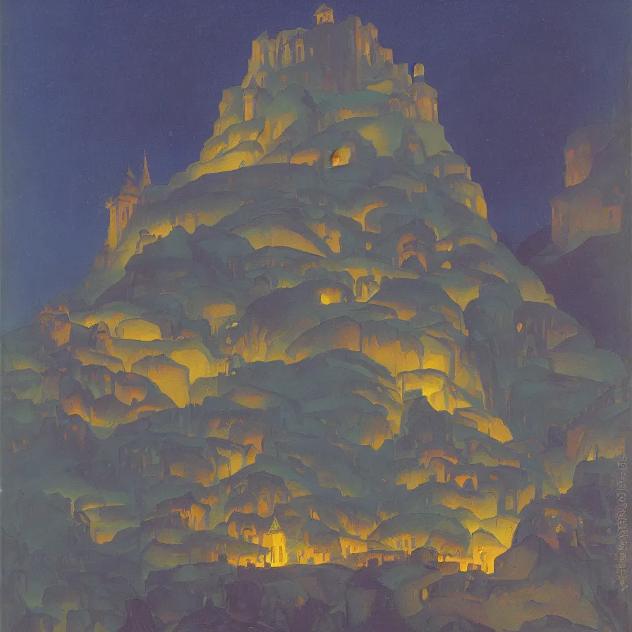 Prompt: a detailed oil painting of dungeon at night, by nicholas roerich, by frank frazetta, by hans emmenegger, by bruce pennington, by eyvind earle, moisture, grainy, highly detailed, realistic, outline, line,