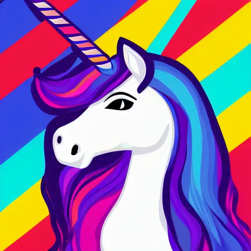 Image similar to A nice unicorn, Anthropomorphized, portrait, highly detailed, colorful, illustration, smooth and clean vector curves, no jagged lines, vector art, smooth