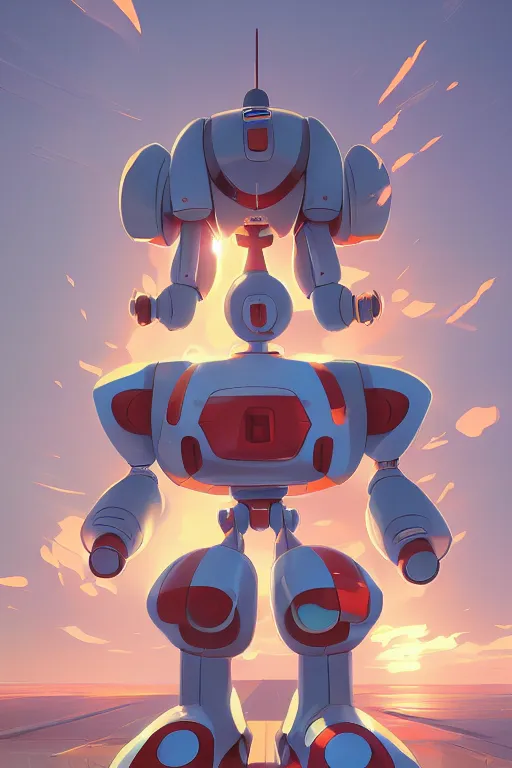 Image similar to metabots medabots medarotto medarot robot minimalist comics, behance hd by jesper ejsing, by rhads, makoto shinkai and lois van baarle, ilya kuvshinov, rossdraws global illumination ray tracing hdr radiating a glowing aura