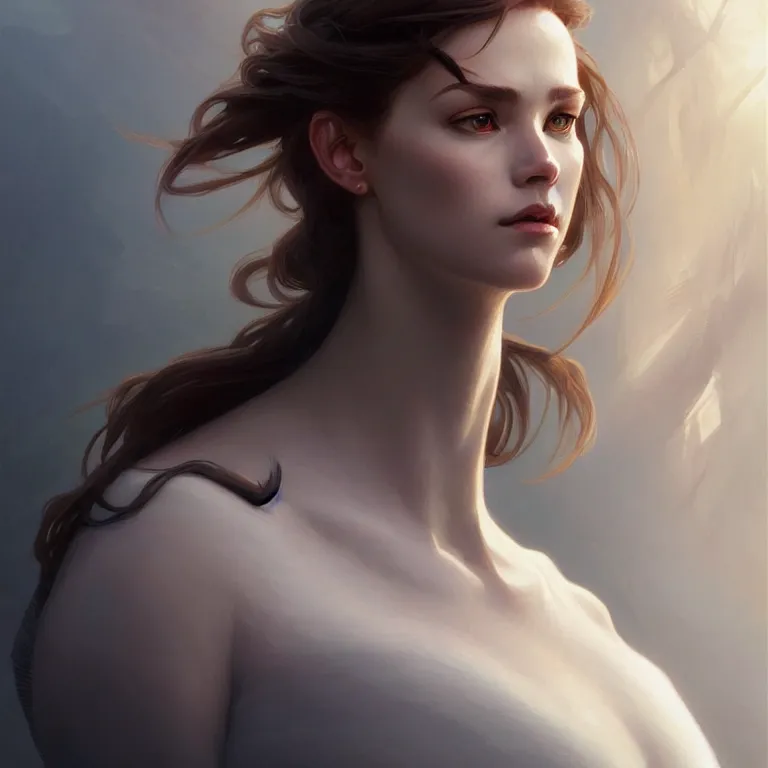 Image similar to anthromorphic goose girl portrait, sci - fi face, elegant, highly detailed, digital painting, artstation, concept art, smooth, sharp focus, illustration, art by artgerm and greg rutkowski and alphonse mucha