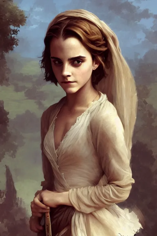 Prompt: emma watson, annasophia robb, traditional corsican, intricate, highly detailed, artstation, illustration, jurgens, rutkowski, bouguereau, charlie bowater