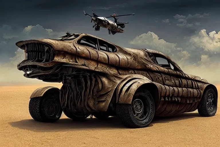 Prompt: a mad max style vehicle designed by igor morski