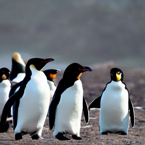 Prompt: human - like penguins