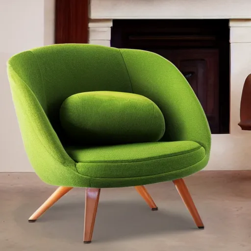 Prompt: a avacado themed chair
