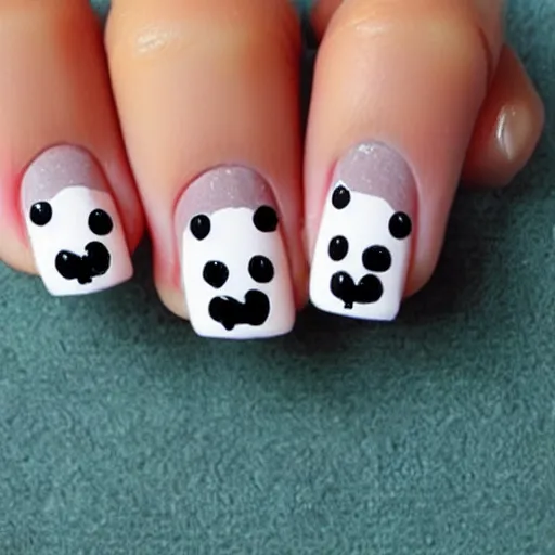 Prompt: shaun the sheep nail art